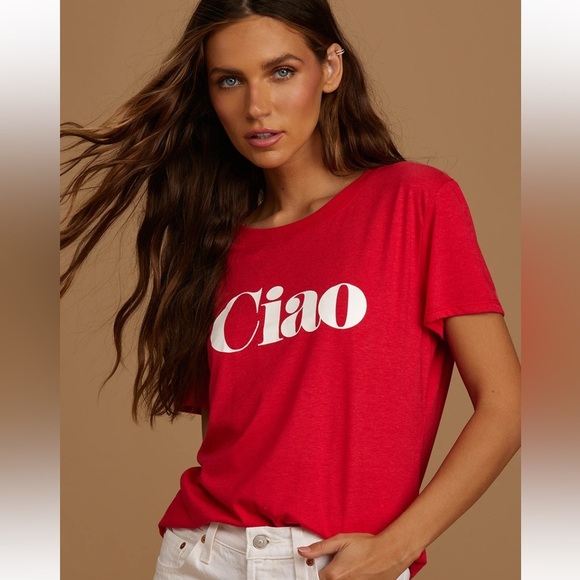 Sub_Urban Riot Tops - Sub_Urban Riot Ciao Red Crew Neck Short Sleeve Graphic Tee Size Small